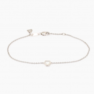 Rosalie hexagon rose cut white diamond bezel set bracelet
