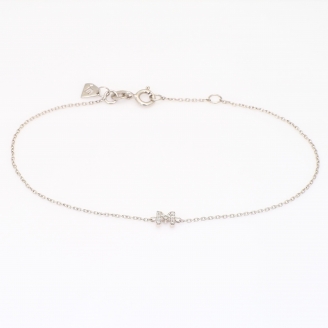 Lexicon white diamond M initial bracelet