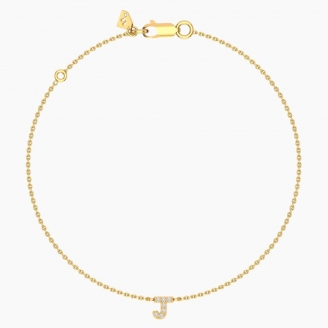 Lexicon white diamond J initial bracelet