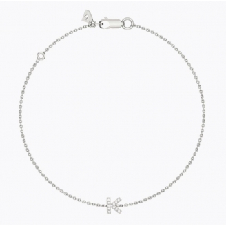 Lexicon white diamond K initial bracelet