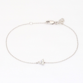 Astral white diamond three-stone bracelet