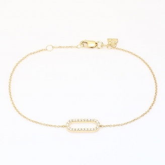 Viola white diamond oval bracelet