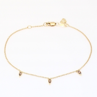 Cardinal three-stone pear-cut champagne diamond bracelet