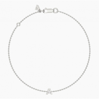 Lexicon white diamond A initial bracelet