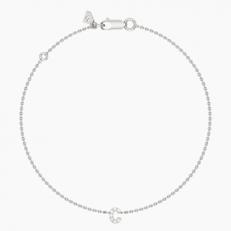 Lexicon white diamond C initial bracelet
