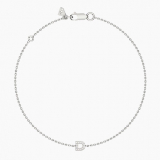 Lexicon white diamond D initial bracelet