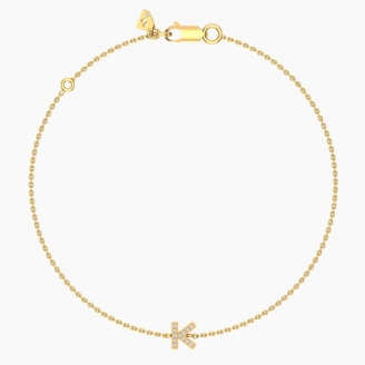 Lexicon white diamond K initial bracelet