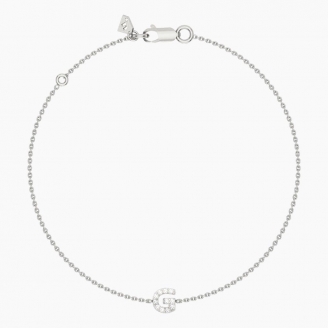 Lexicon white diamond G initial bracelet