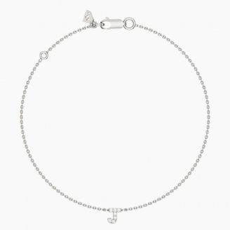 Lexicon white diamond J initial bracelet