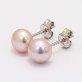 Charisma pink fresh water pearl stud earrings