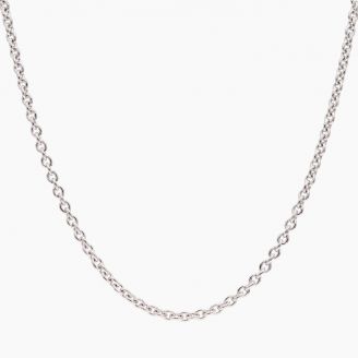 50cm 9 karat white gold rolo link chain