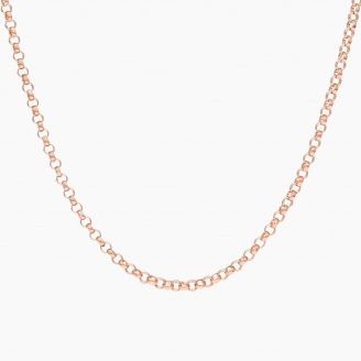 46cm 9 karat rose gold round belcher chain
