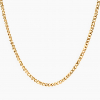 51cm 18 karat yellow gold diamone cut curb chain