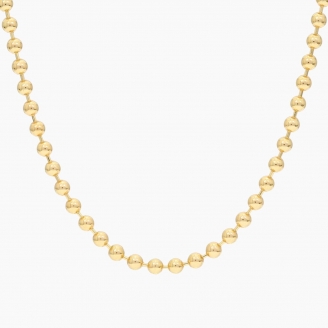 51cm 9 karat yellow gold round ball chain