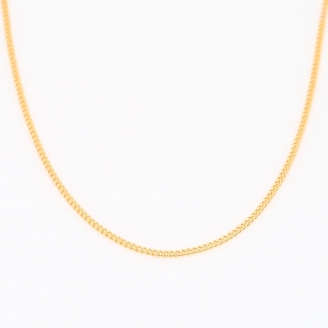 45cm 9 karat yellow gold diamond cut curb chain