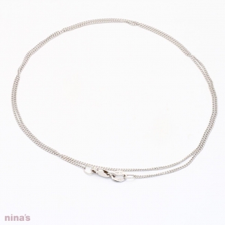 45cm 9 karat white gold diamond cut curb chain