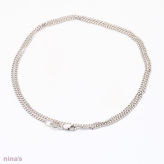 45cm 9 karat white gold diamond cut curb chain