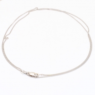 50cm 9 karat white gold diamond cut curb chain