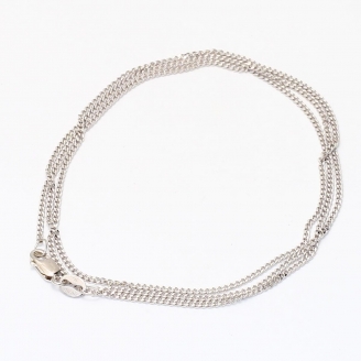 55cm 9 karat white gold diamond cut curb chain