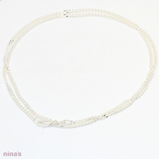 50cm sterling silver diamond cut curb chain