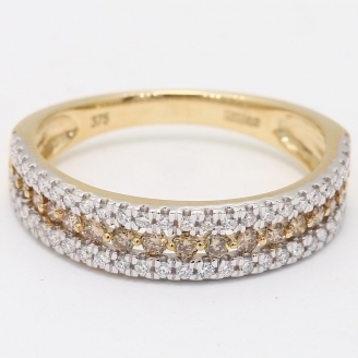 Leah champagne diamond triple accent ring