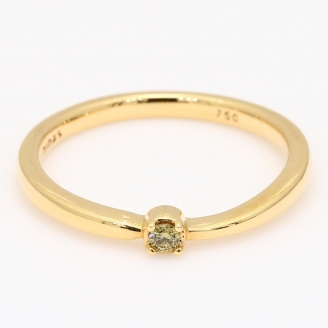 Egret round cut green diamond stackable ring