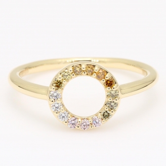 Flight rainbow diamond circle ring