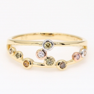 Confetti rainbow diamond ring