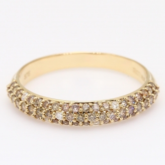 Storeria champagne and white pave diamond ring