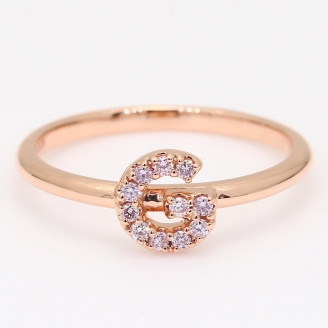 G Love Letter fancy purple diamond ring