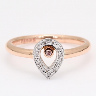 Unisus Argyle light pink champagne and white diamond ring
