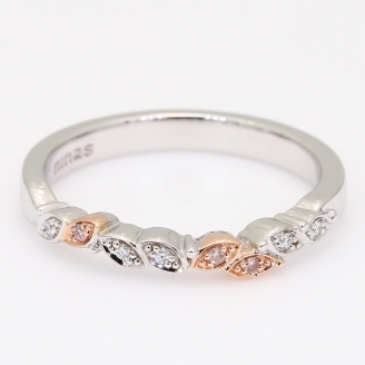 Aveline Argyle light pink champagne and white diamond band ring