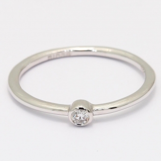 Armada white diamond bezel ring