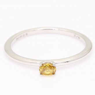 Ellipse oval-cut yellow diamond stackable ring