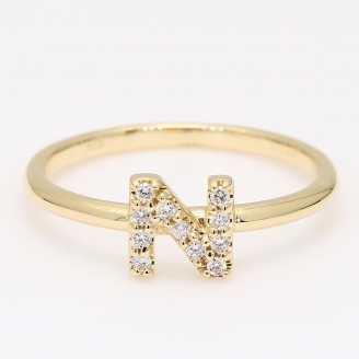 N Love Letter white diamond ring