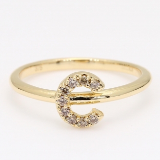 C Love Letter champagne diamond ring