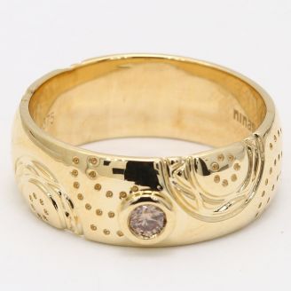 Oasis champagne diamond etched ring