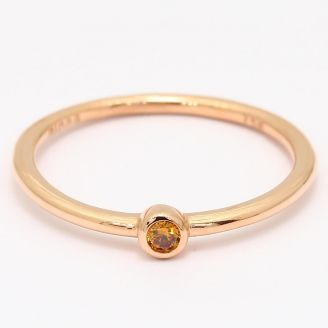 Armada fancy orange diamond bezel ring
