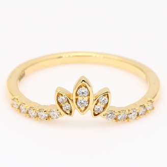 Coronet white diamond crown stackable ring