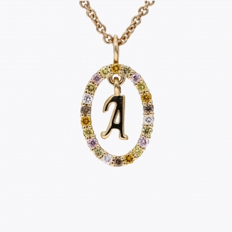 Autograph A rainbow coloured diamond Signature necklace