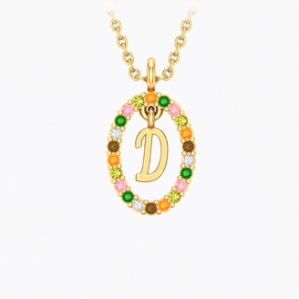 Autograph D rainbow coloured diamond Signature necklace