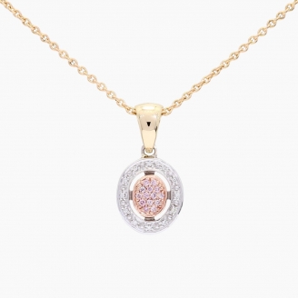 Bridgerton white and Argyle pink diamond pendant