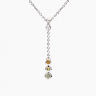 Cosmos rainbow diamond lariat drop necklace