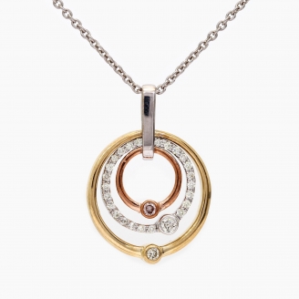 Eregion Argyle light pink champagne and white diamond pendant