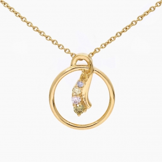 Tidal rainbow diamond necklace