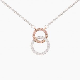Rush white Argyle pink champagne diamond necklace