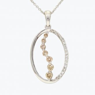 Kylie champagne and white diamond necklace