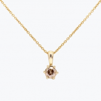 Sparkling solitaire 0.40 ct champagne diamond necklace