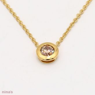 Lumiere 0.20 carat bezel-set champagne diamond necklace