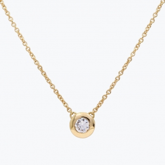 0.20 Carat bezel set white diamond lumiere necklace
